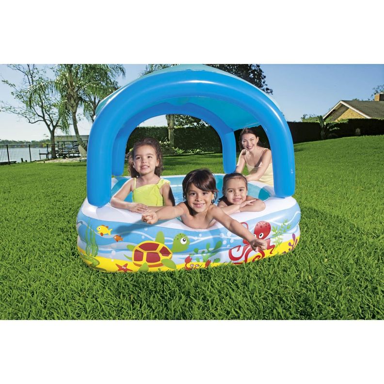 Piscina Inflable Bestway Con Toldo Desmontable 140x140x114cm-8