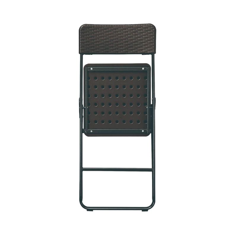 Set 2 Sillas + Mesa Redonda Plegable 60 cm Rattan Northwest-4