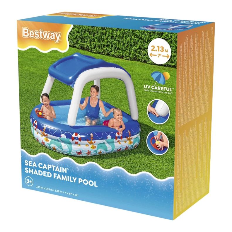 Piscina Inflable Bestway Con Toldo Desmontable 213x155x132cm-3