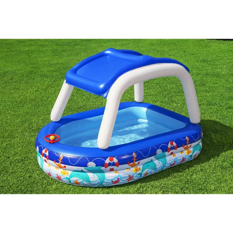 Piscina Inflable Bestway Con Toldo Desmontable 213x155x132cm-5