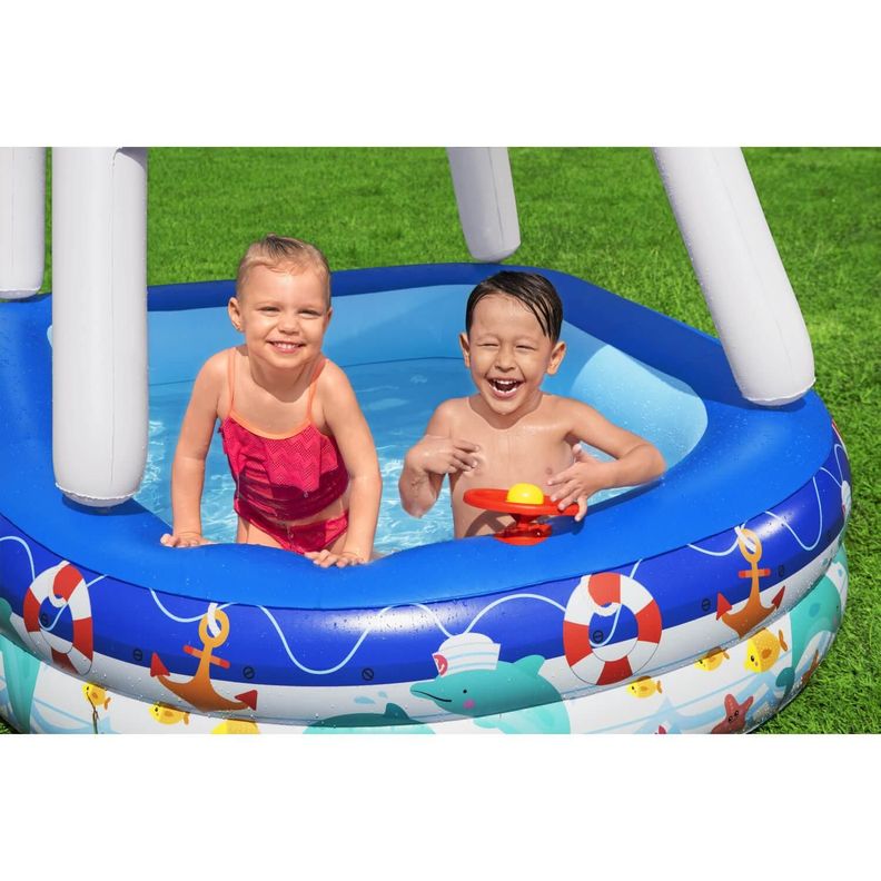 Piscina Inflable Bestway Con Toldo Desmontable 213x155x132cm-6