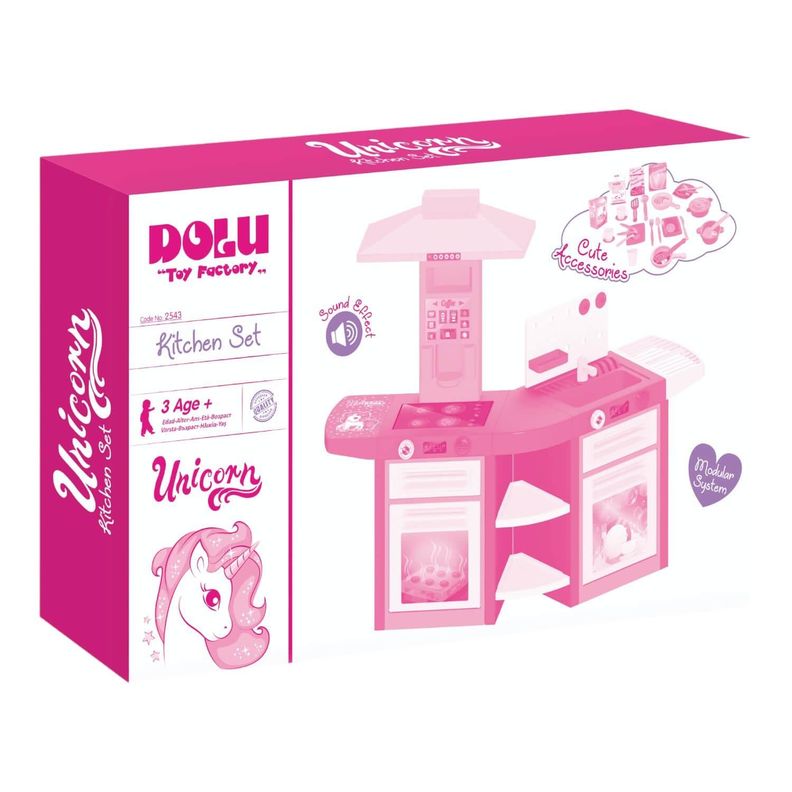 Cocina Plastica Doble Unicornio + Extras 109x65x100cm Dolu-3