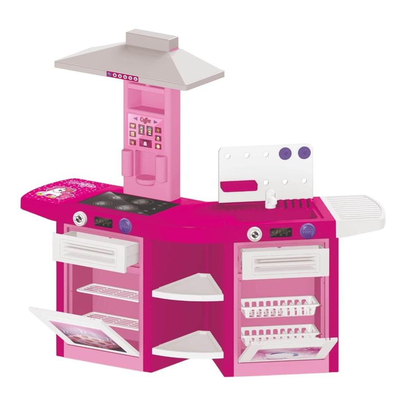 Cocina Plastica Doble Unicornio + Extras 109x65x100cm Dolu-5