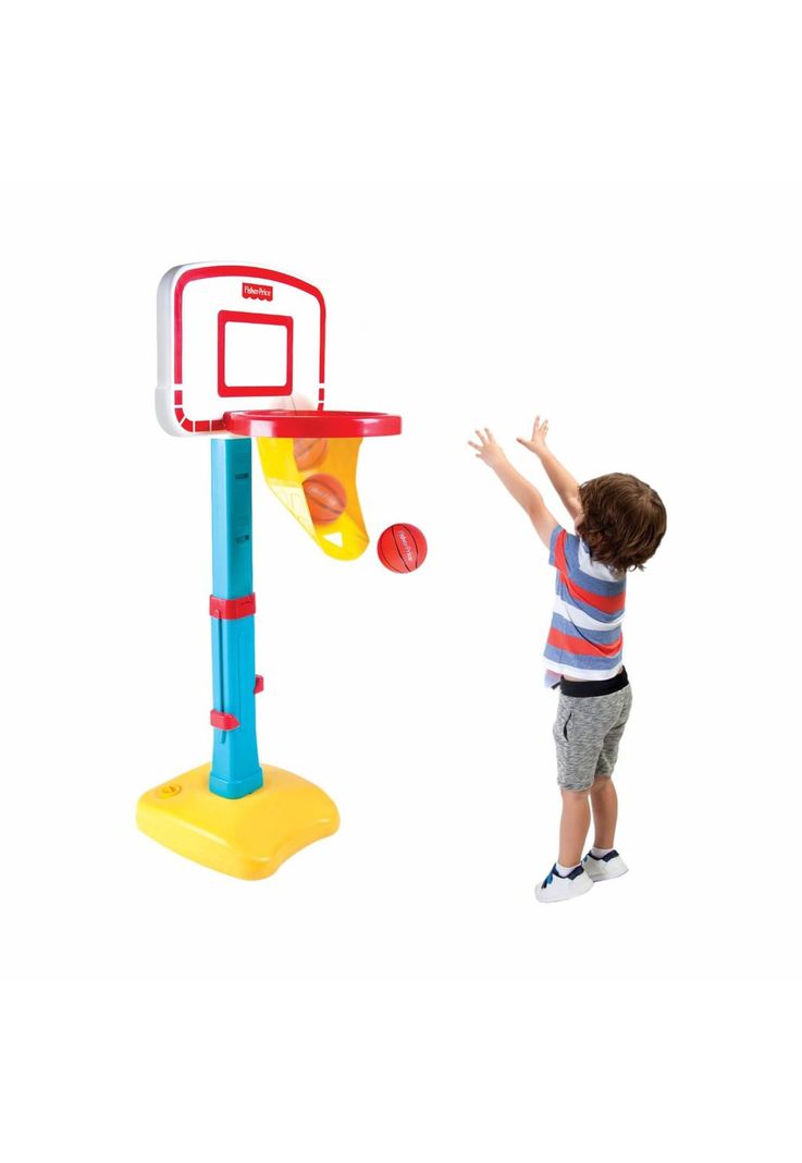 Set Aro Basketball + Pelota Ajustable 1,53m Fisher Price-4