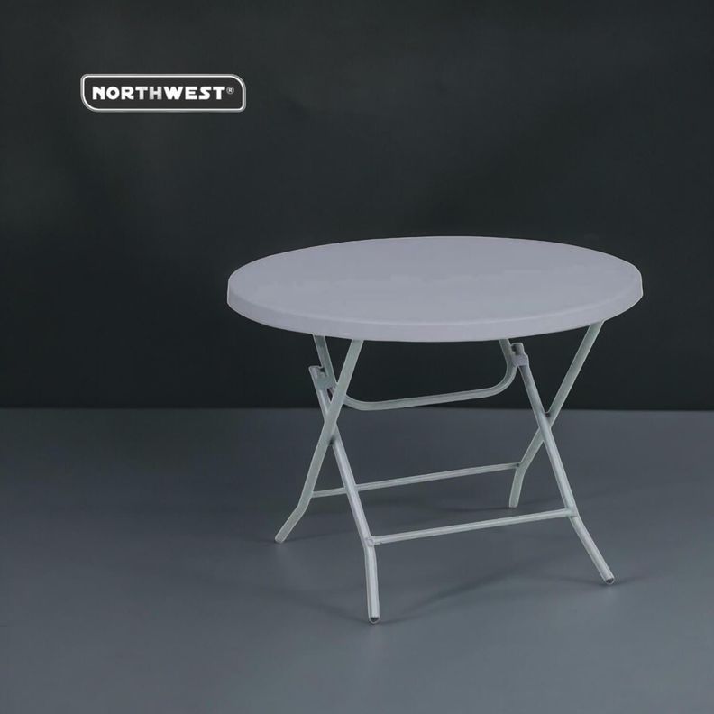 Mesa Plegable Redonda 80x74 Cms Gris Northwest-1
