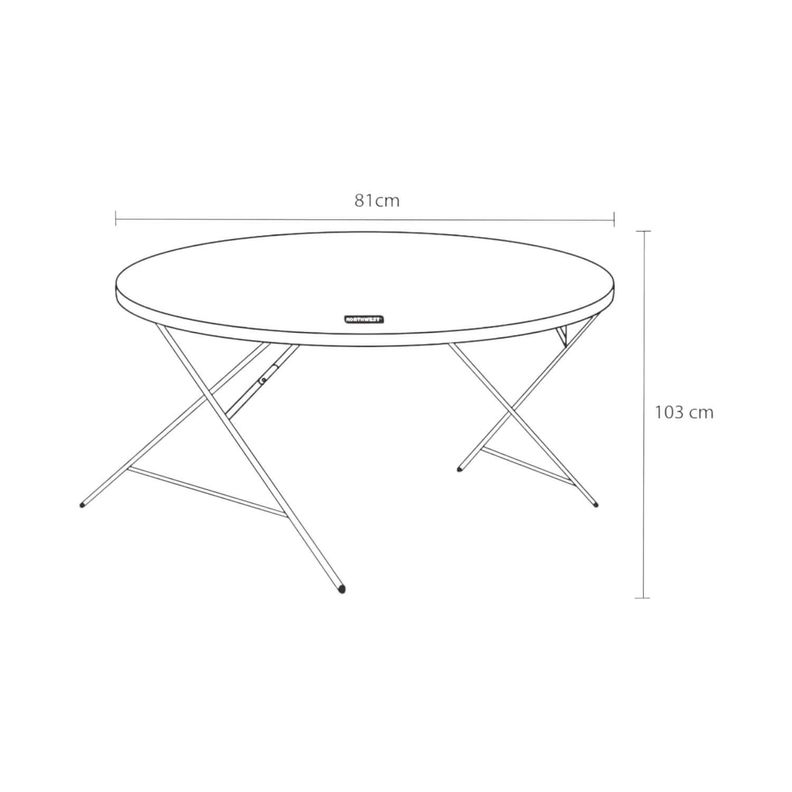 Mesa Plegable Redonda 80x74 Cms Gris Northwest-4