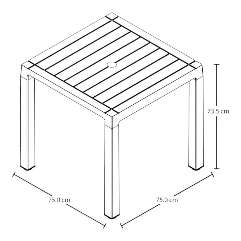 Mesa Plastico Café 75X75 cm Baru Rimax-2