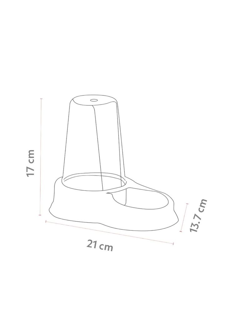 Dispensador Mascota Agua y Comida 0,65 L Beige Plastiken-1