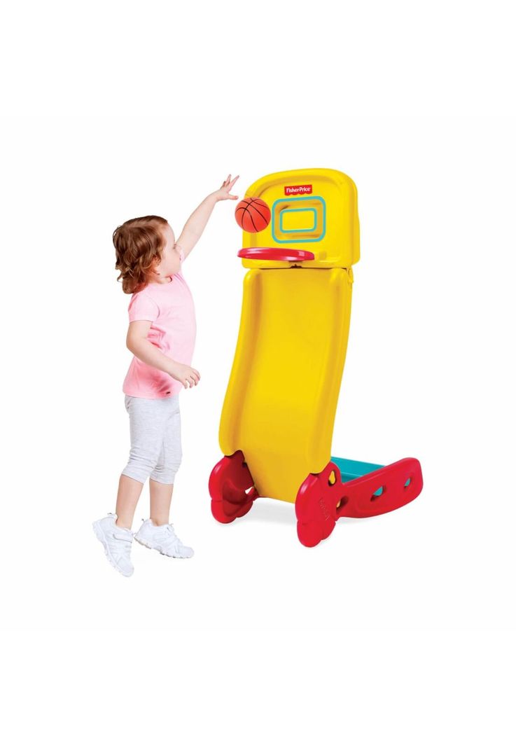 Set Resbalín y Aro de Basquetbol 32x65x98 Cms Fisher Price-1