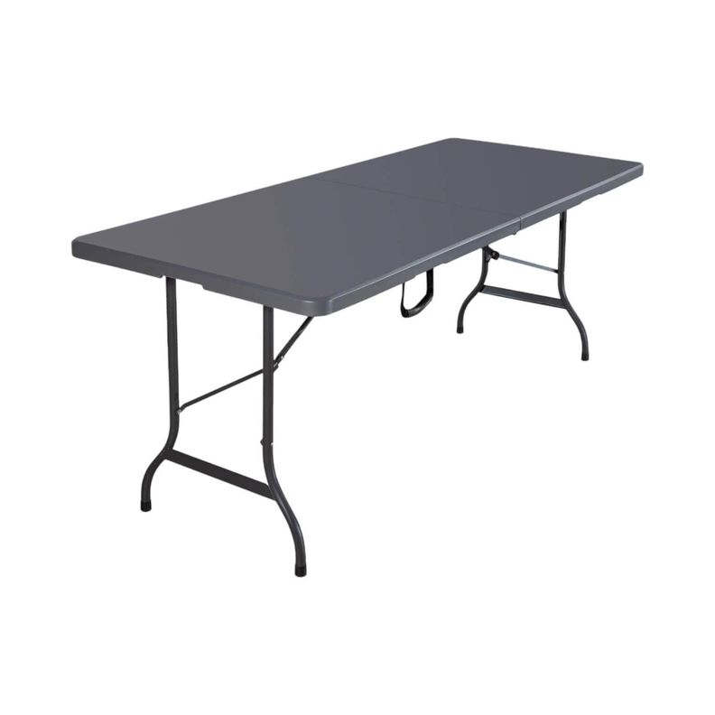 Mesa Plegable Rectangular 180x74x74 Cms Gris Northwest-2