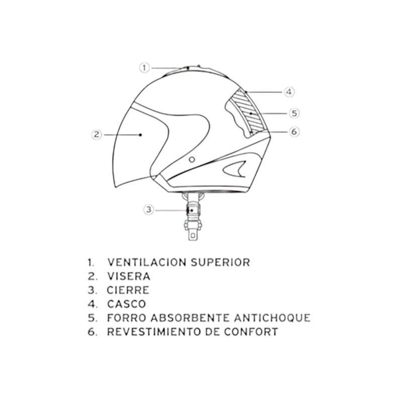 Casco Full Face Bx510 Talla L Color silver Certificado ECE-5