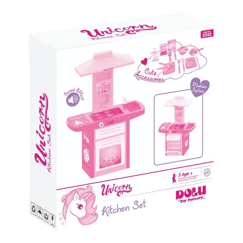 Cocina Plastica Unicornio + Accesorios 71x30x100Cms Dolu-4