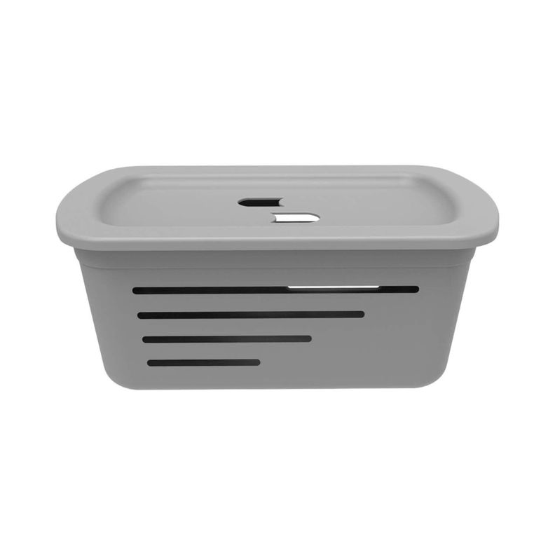 Canasta Organizadora Soprano 5L Gris Con Tapa-0