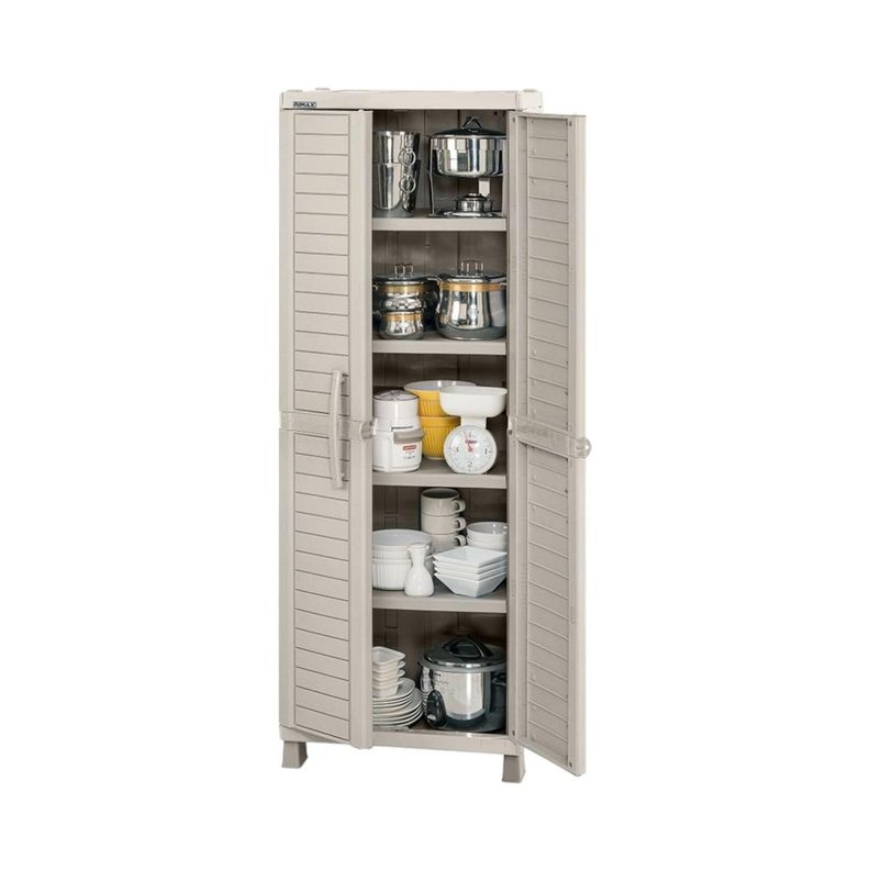 Armario Multiuso Plástico Taupe 189x65x45 Cm Baru Rimax-1