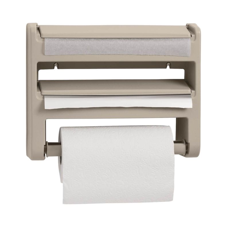 Dispensador Portarrollo Triple Taupe Rimax Beige