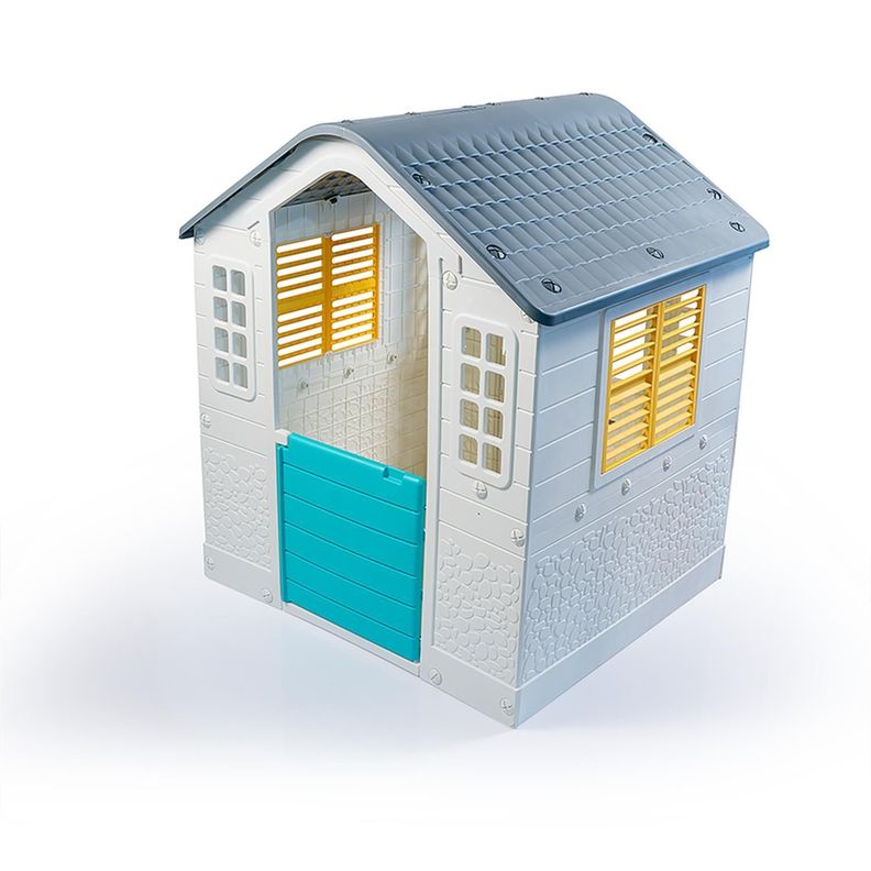 Casa de juego blanca gris 109 x 95 x 87.5 cm Dolu Blanco