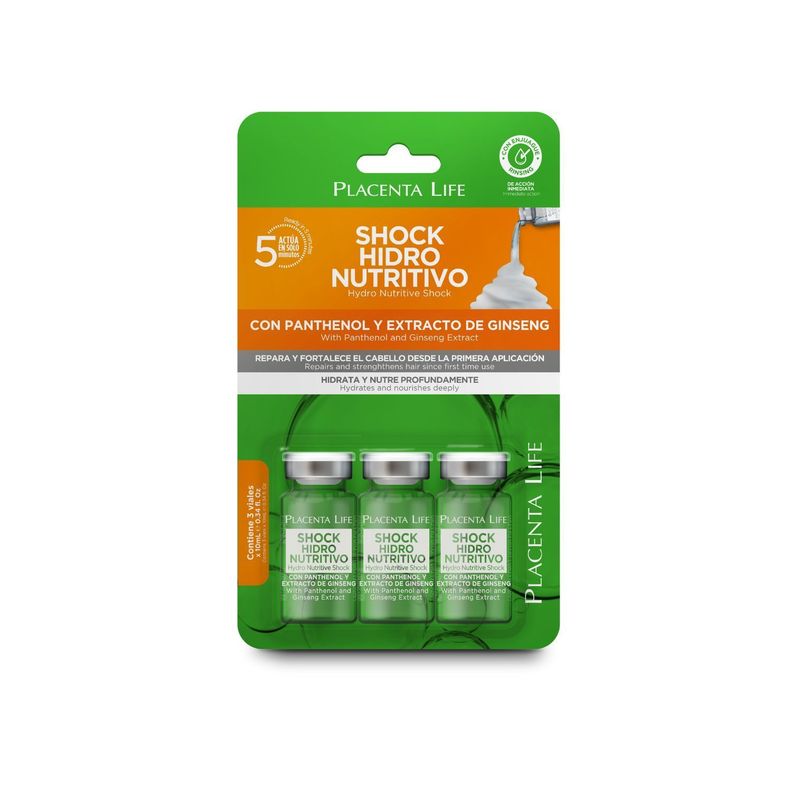 Ampolla Shock Hidro Nutritivo Placenta Life 10 mL, blister x 3unidades-0