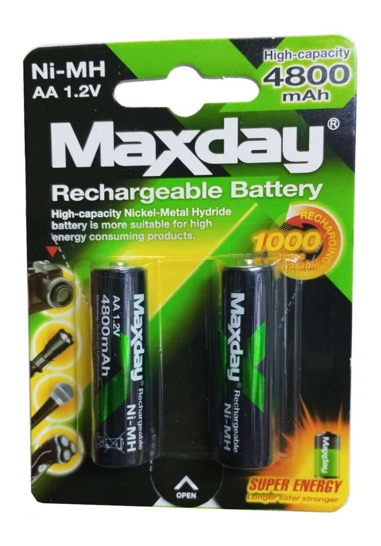 Pack De 2 Pilas Recargables Maxday Aa 4800mah-0