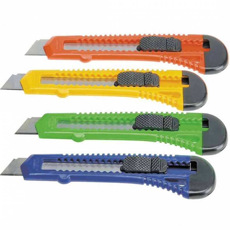 Corta Carton Papeleria Cutter Cartonero Retractil Manualidad-0