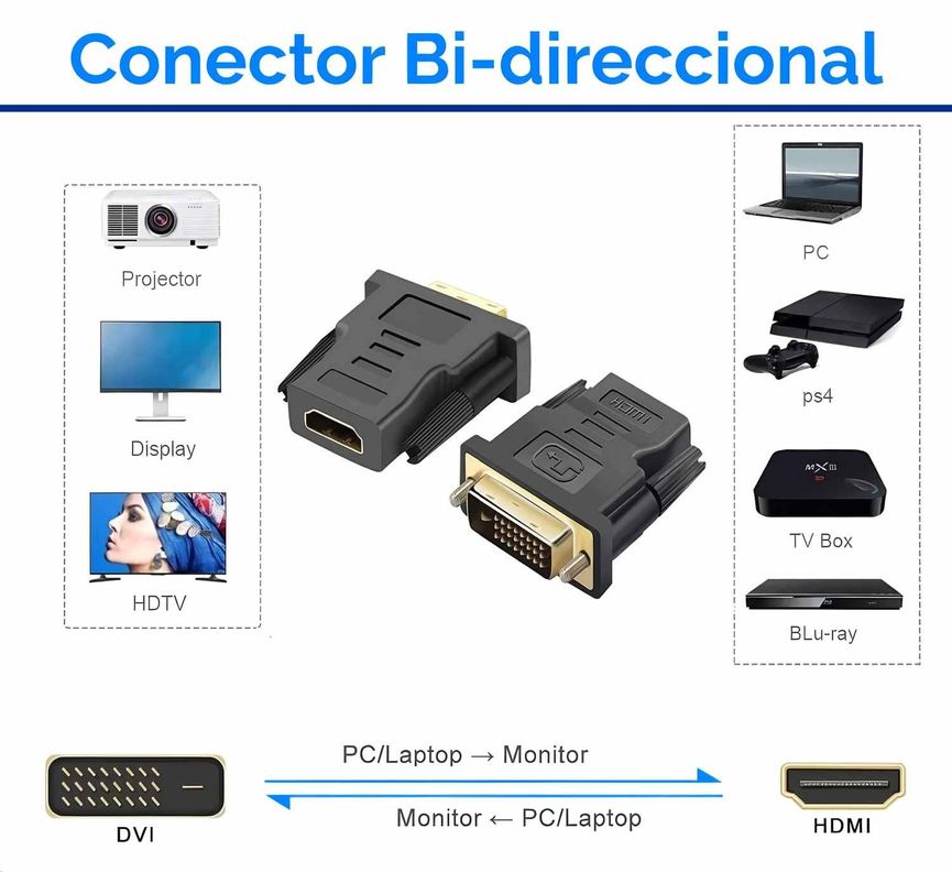 Adaptador Dvi D - Hdmi Señal Digital 24+1 A Hdmi Bidireccion-1