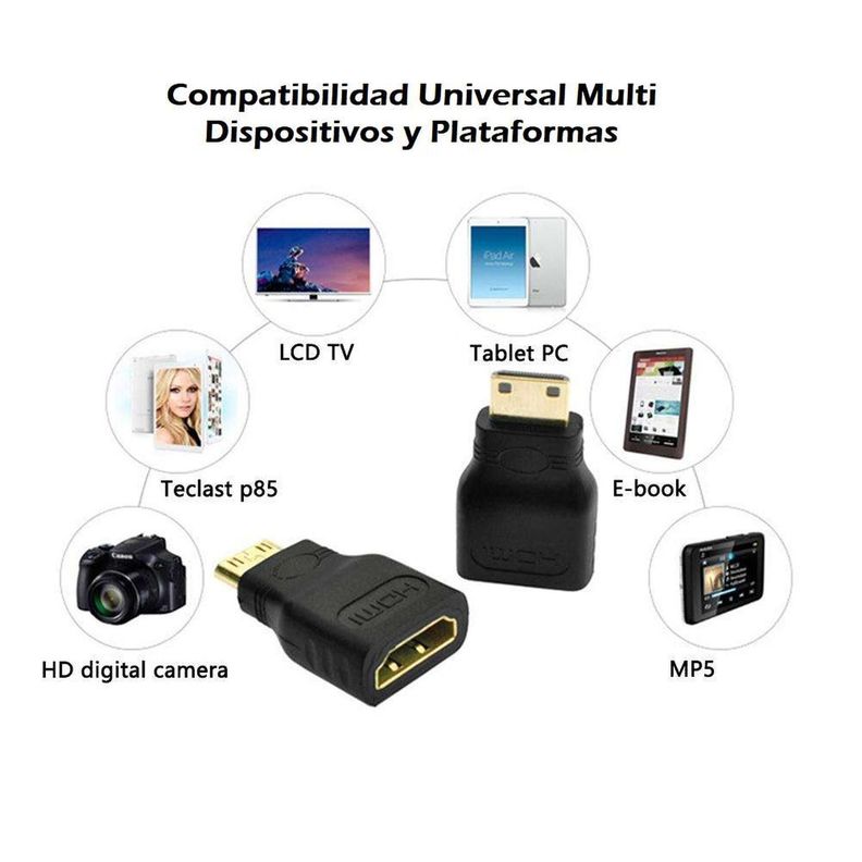 Adaptador Extensor Hdmi A Mini Hdmi Camara Tablet Pantalla-4
