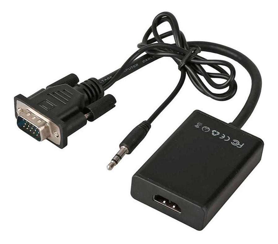 Adaptador Conversor Vga A Hdmi Convertidor Con Audio-0
