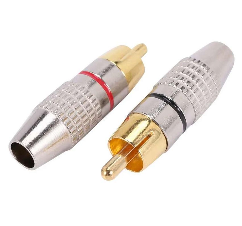 Adaptador Conector De Audio Rca Plug Av Metal Sin Soldadura-0