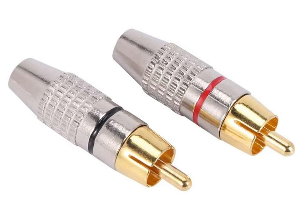 Adaptador Conector De Audio Rca Plug Av Metal Sin Soldadura-1