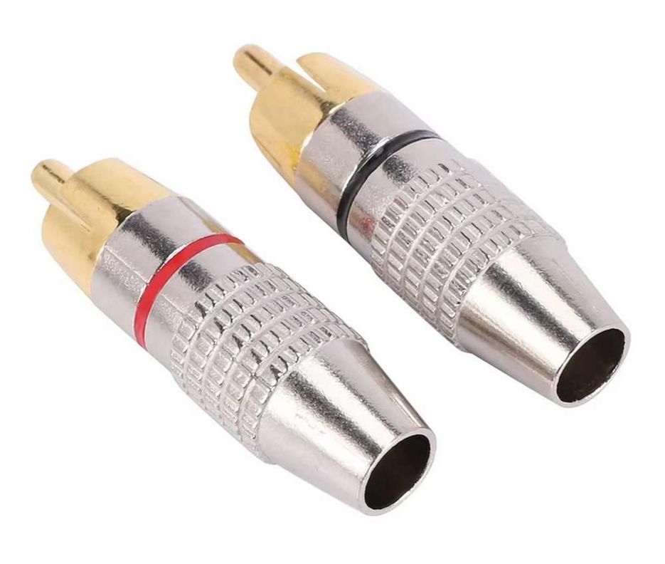 Adaptador Conector De Audio Rca Plug Av Metal Sin Soldadura-2