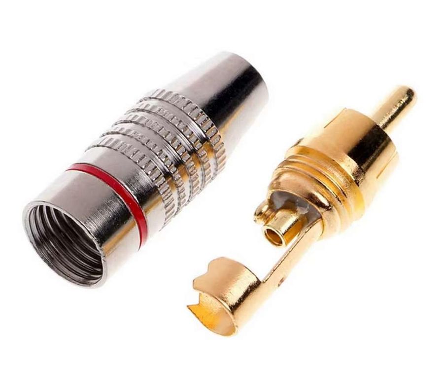 Adaptador Conector De Audio Rca Plug Av Metal Sin Soldadura-4