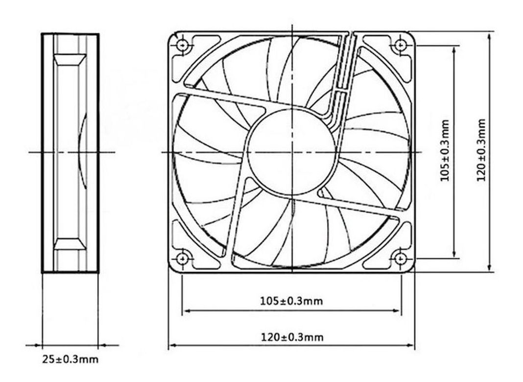 Ventilador 120mm / 12 Cm Fan Gabinete Fuente Poder Maquinas-3