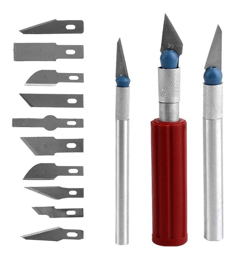Bisturi Cortante Tipo Lapiz Con Cuchillas Metal Manualidades Diseno 9