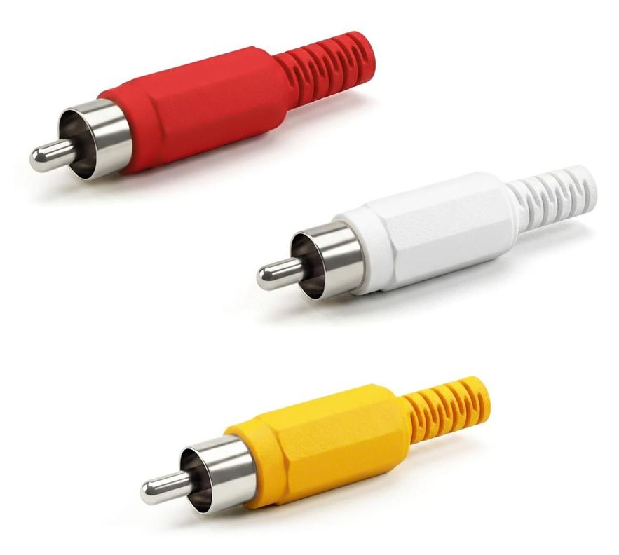 3 Set Conectores Rca Audio Video Repuesto Soldar Armar Juego Surtido