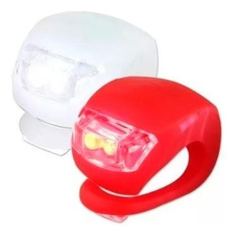 Pack Luces Led Bicicleta De Silicona Luz Delantera Y Trasera-2