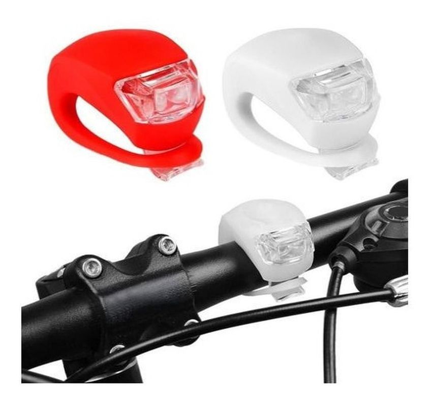 Pack Luces Led Bicicleta De Silicona Luz Delantera Y Trasera-5