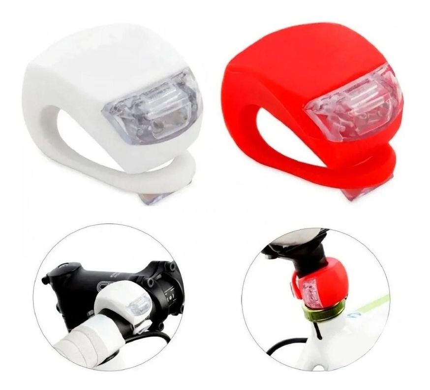 Pack Luces Led Bicicleta De Silicona Luz Delantera Y Trasera-6