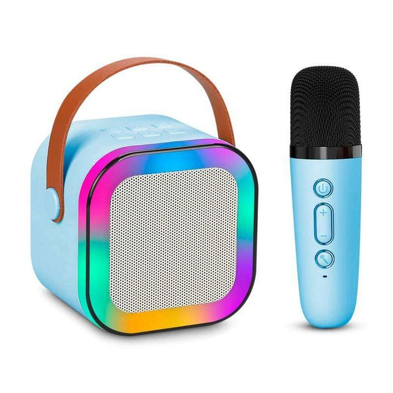 Mini Parlante Karaoke Inalambrico Microfono Luz Usb Aux Bt