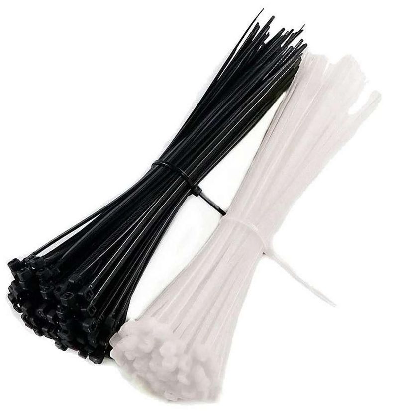 50x Amarras Plasticas 20 Cm Para Cables Trillaje Blanca Negro Surtido 00