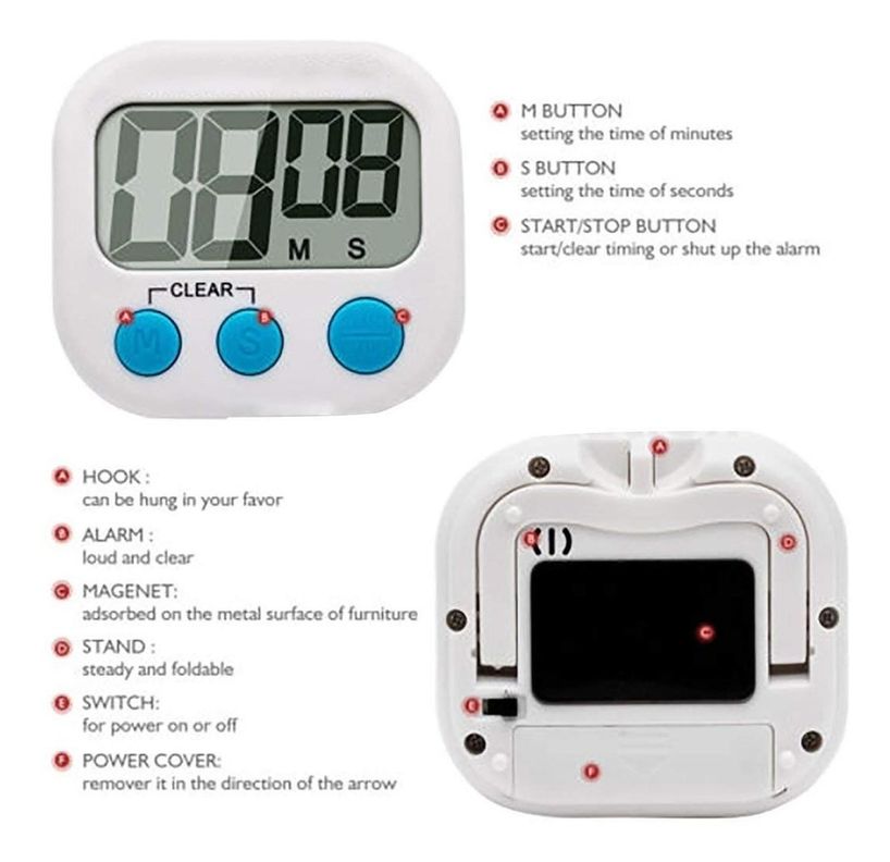 Timer Digital De Cocina Reloj Temporizador-1