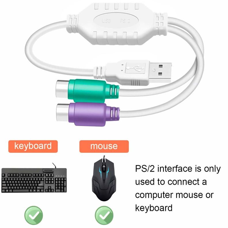 Cable Adaptador Usb Ps2 Para Teclado Mouse Windows,mac,linux-3