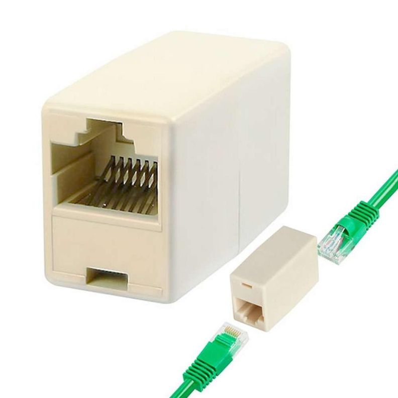 Conector Copla Adaptador Rj45 Hembra H-h Extension Cable Red-4
