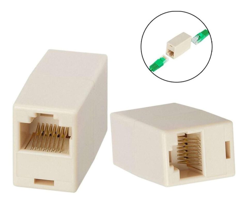 Conector Copla Adaptador Rj45 Hembra H-h Extension Cable Red-5