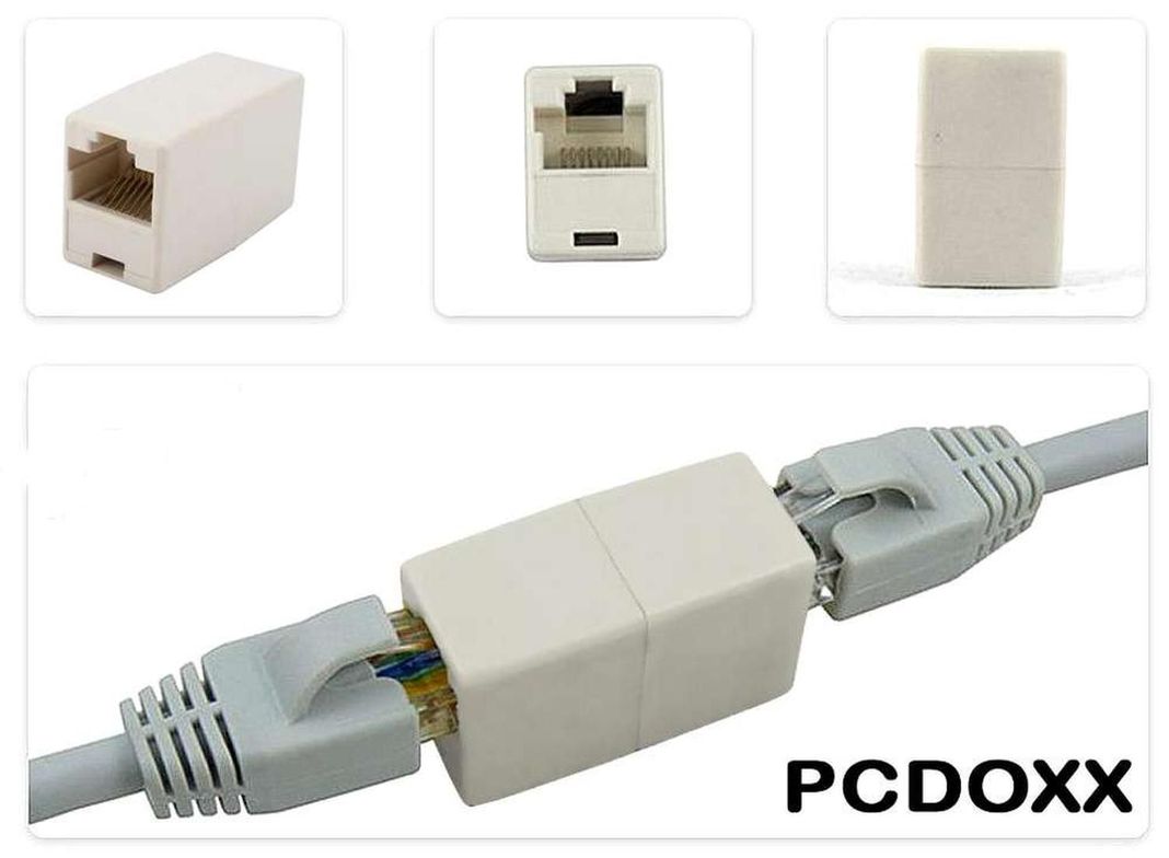 Conector Copla Adaptador Rj45 Hembra H-h Extension Cable Red-7