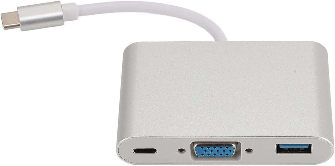 Hub Adaptador Usb Tipo C Macho A Vga Usb y Usb Tipo C Hembra-1