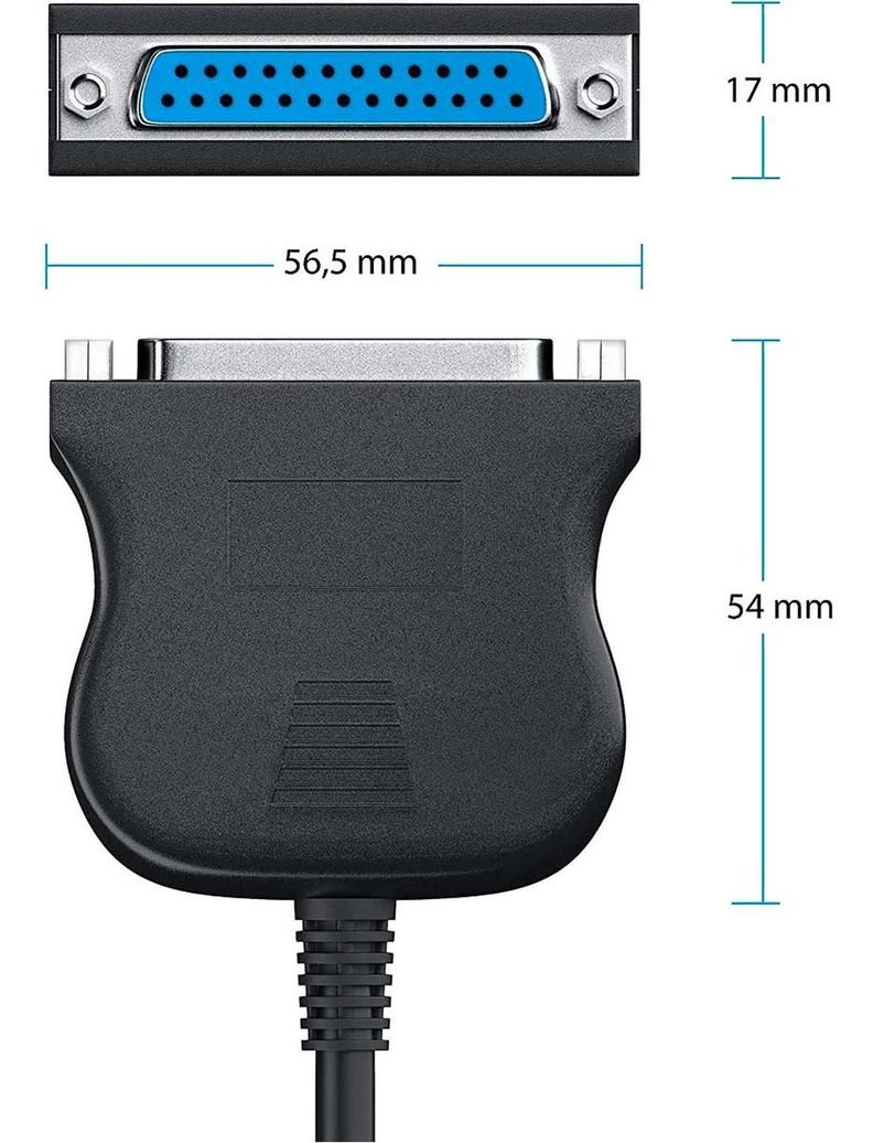 Cable Adaptador Usb A Puerto Paralelo Impresora Db25 Hembra-1