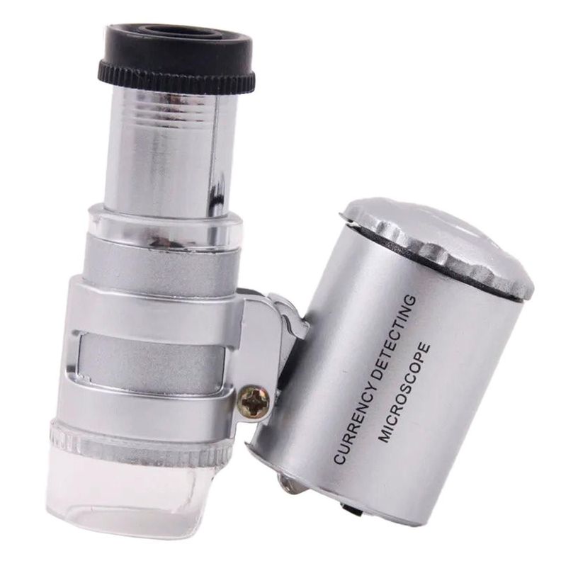 Mini Lupa Microscopio Cuenta Hilos 45x Luz Blanca Y Led Uv Entomologico-0