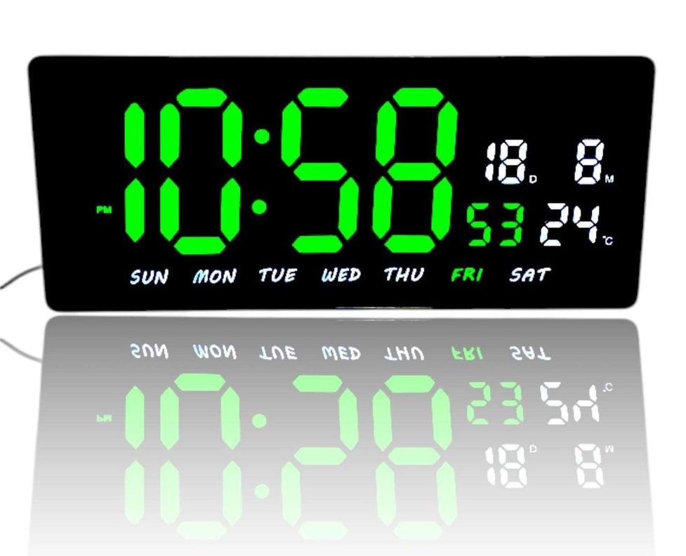 Reloj Digital Luz Led Pared Mural Iluminado Luminoso Fecha Temperatura-1