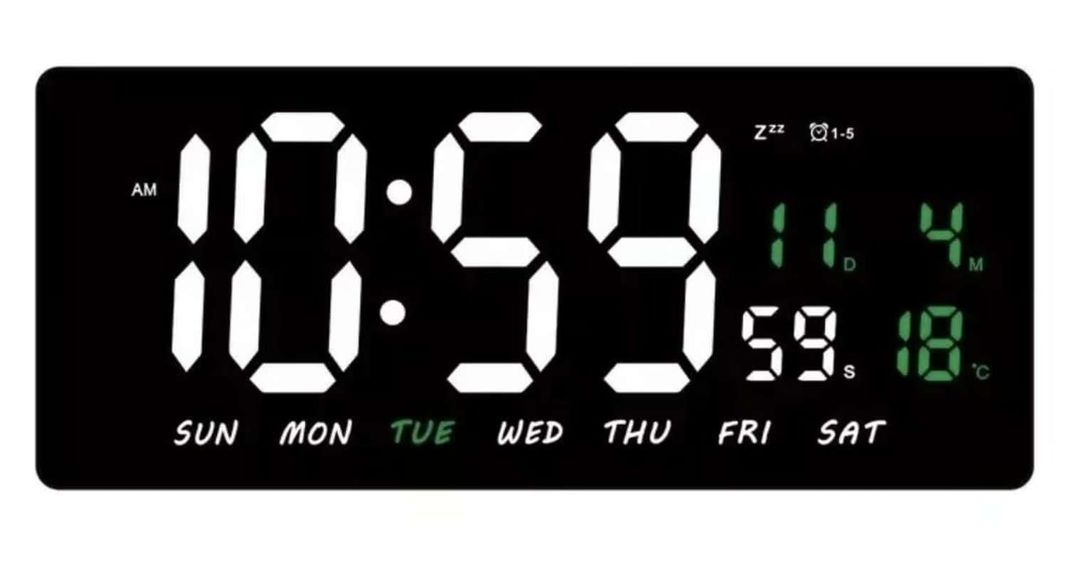 Reloj Digital Luz Led Pared Mural Iluminado Luminoso Fecha Temperatura-3