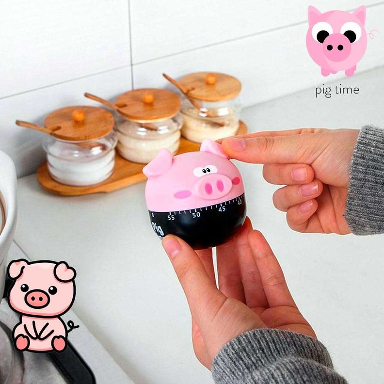 Timer Chancho Cocina Reloj Temporizador A Cuerda-5