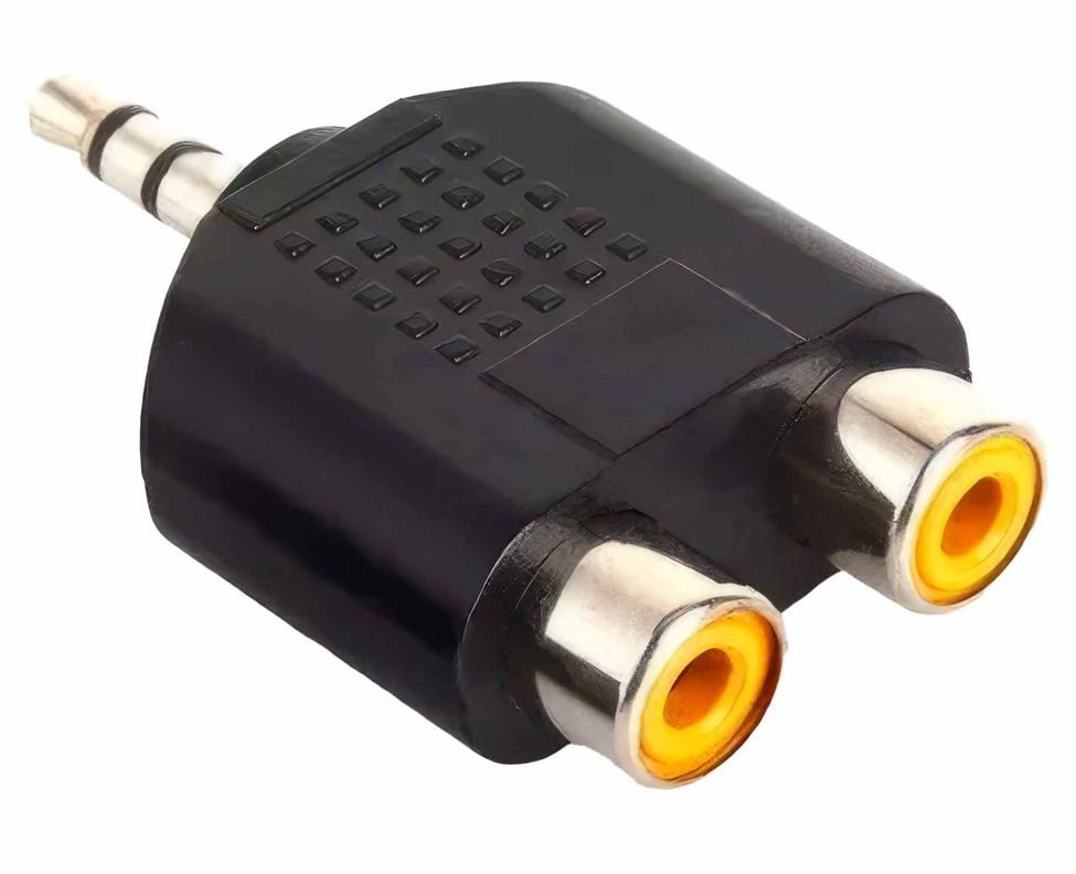 Adaptador Splitter Audio 2 Rca Hembra 1 Plug Jack 3.5 Macho-0